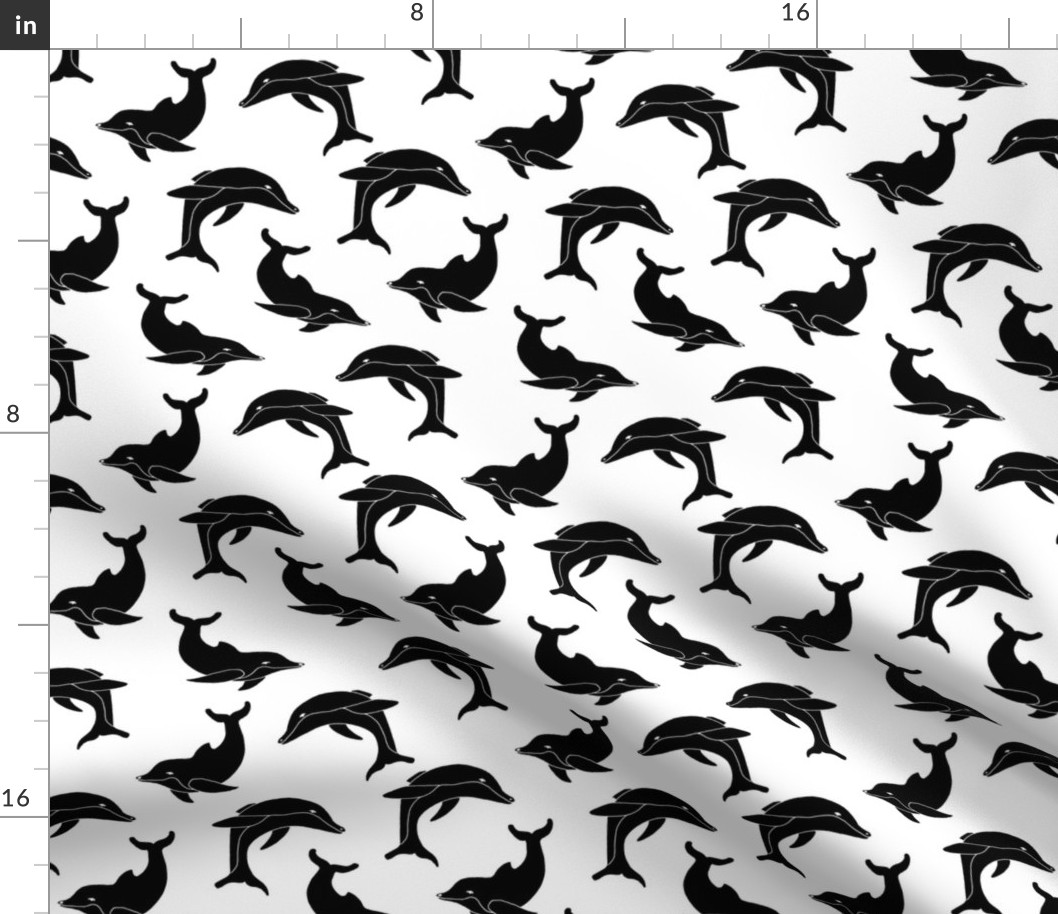 dolphins // black and white dolphin summer ocean animal kids nursery cute dolphin print