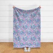 Boho Flower Burst in Pink, Teal and Blue