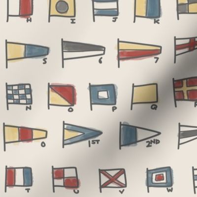 Nautical Signal Flags - Vintage Colorway