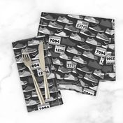 Running Shoes & Race Bibs - Grayscale