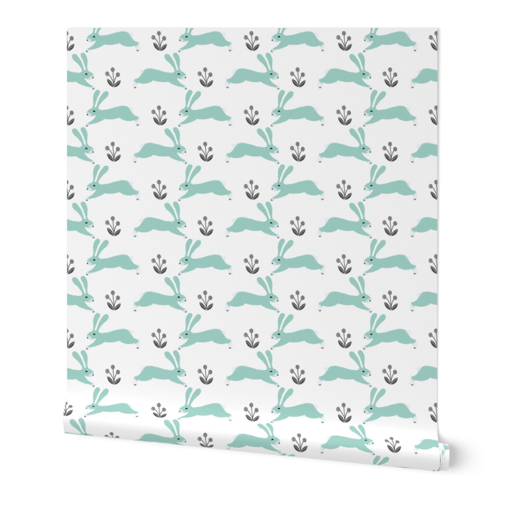 rabbit // spring bunny rabbit mint cute nursery baby 