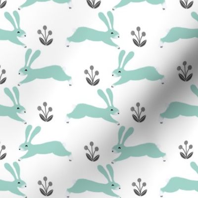 rabbit // spring bunny rabbit mint cute nursery baby 