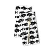 ocean fish // nautical black and white minimal fish print
