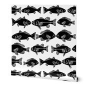 ocean fish // nautical black and white minimal fish print