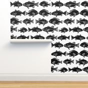 ocean fish // nautical black and white minimal fish print