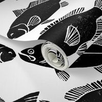 ocean fish // nautical black and white minimal fish print