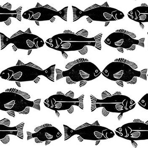 ocean fish // nautical black and white minimal fish print