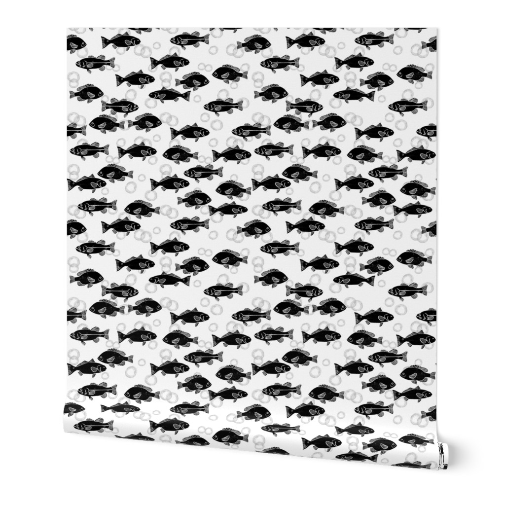 ocean fish // hand drawn nautical black and white kids nursery leggings