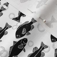 ocean fish // hand drawn nautical black and white kids nursery leggings