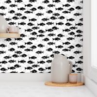 ocean fish // hand drawn nautical black and white kids nursery leggings