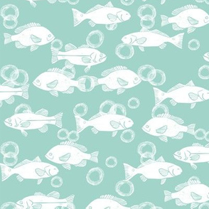 ocean fish // sea life nature mint pastel baby nursery nautical