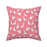 geese // goose hand drawn farm animal pink pastel