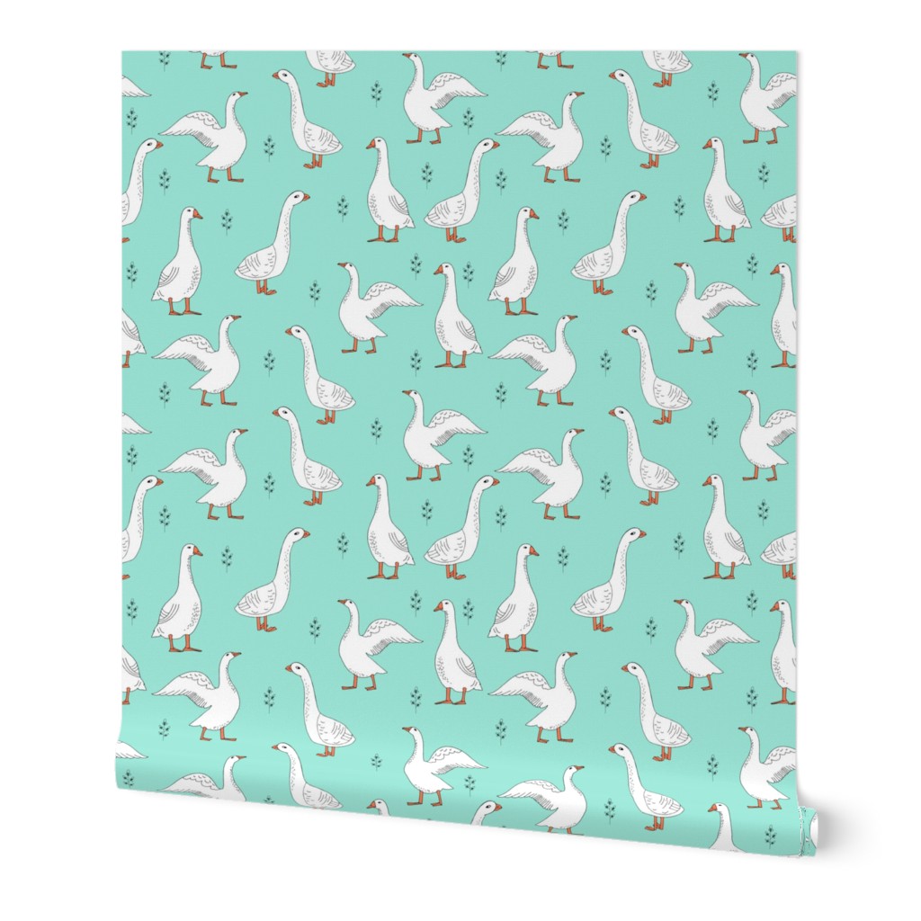 geese // hand drawn farm animal bird print gender neutral kids