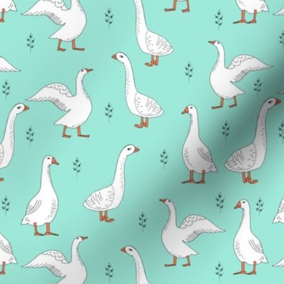 geese // hand drawn farm animal bird print gender neutral kids