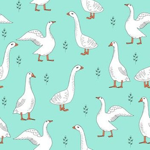 geese // hand drawn farm animal bird print gender neutral kids