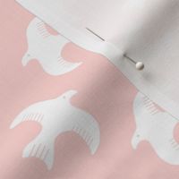 swallows // birds nursery baby girl cute pastel pink crib bedding