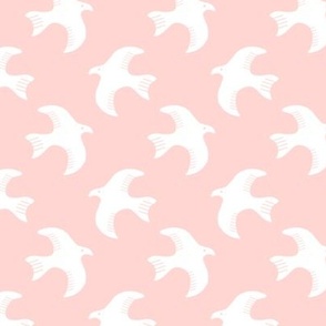 swallows // birds nursery baby girl cute pastel pink crib bedding