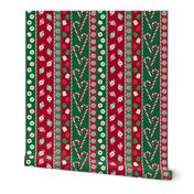 Christmas Candy Stripes Green Red White