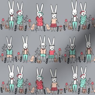 easter egg hunt // bunny rabbit spring grey 