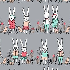 easter egg hunt // bunny rabbit spring grey 