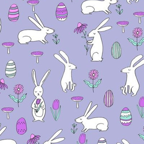 Easter Bunny Purple Pastel Printed Backdrop - 1474 – Backdrop Outlet