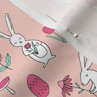 easter bunny // spring floral easter egg pastel pink