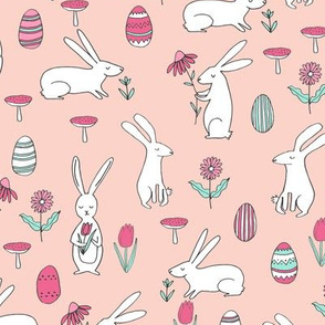 easter bunny // spring floral easter egg pastel pink