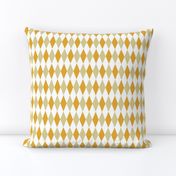 retro kitchen harlequin diamonds - tan and mustard