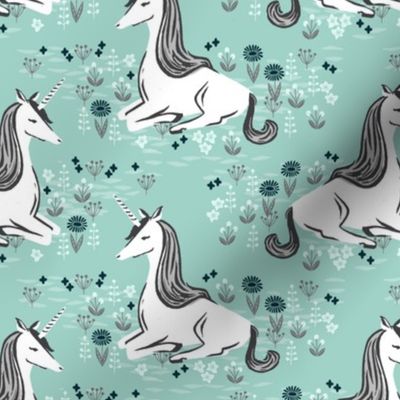 unicorn // pastel mint cute gendre neutral kids