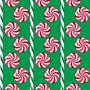 Peppermint Candy Stripes Green Red