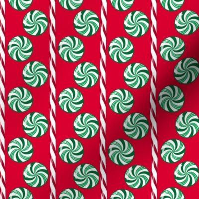 Wintergreen Candy Stripes Red Green