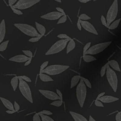 Gray Leaves on Dark Grey