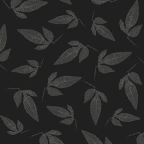 Gray Leaves on Dark Grey