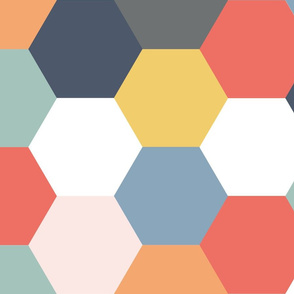 Hexagons wholecloth