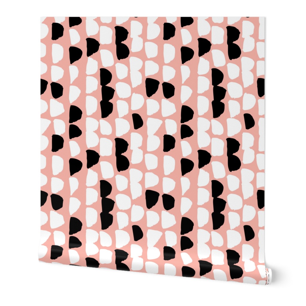 Coral pink bubbles scandinavian modern abstract style pastel circle bubble design