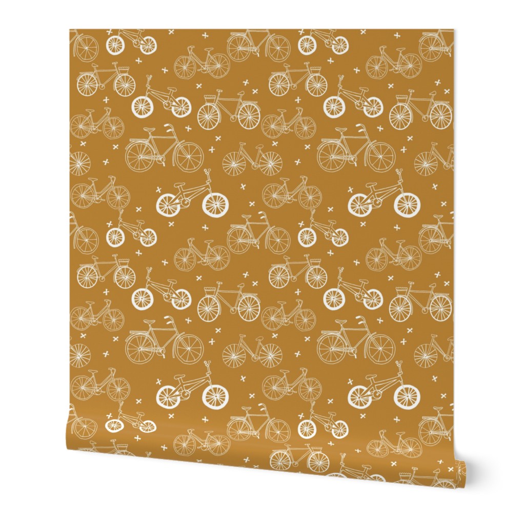 bicycles // mustard olive toasted almond bicycles eco friendly fun summer bike fabric