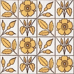 Yellow and White Floral Blocks