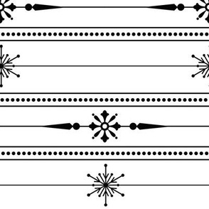 Monochrome Lines of Snowflakes 