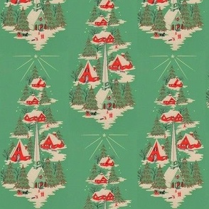 Retro Christmas Tree Village