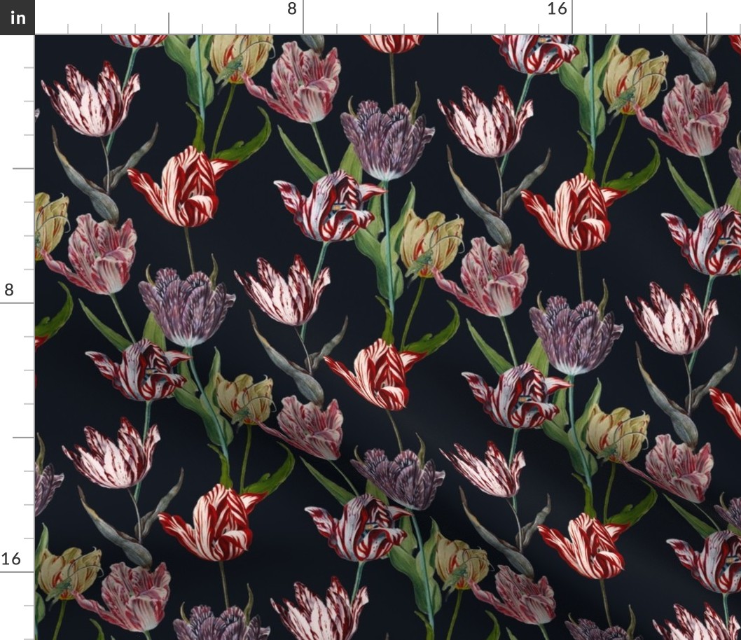 tulip mania on a black ground