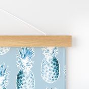 Pineapples in Light Blue/Gray Tones