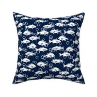 ocean fish // navy blue white minimal modern nautical nursery