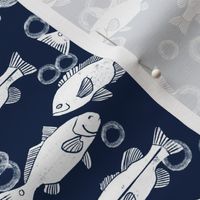 ocean fish // navy blue white minimal modern nautical nursery