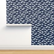 ocean fish // navy blue white minimal modern nautical nursery