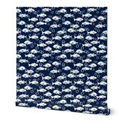 ocean fish // navy blue white minimal modern nautical nursery