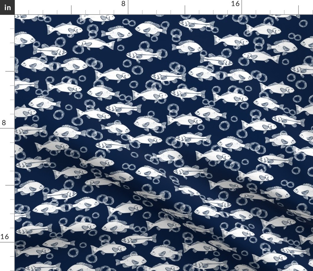 ocean fish // navy blue white minimal modern nautical nursery