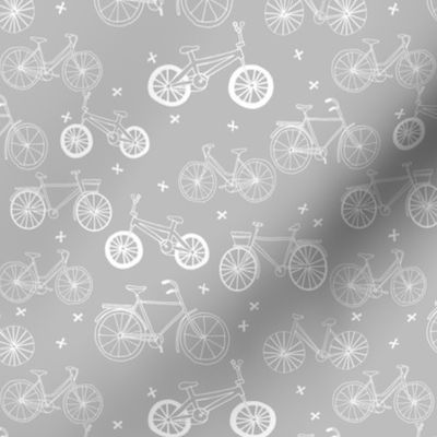 bicycles // grey and white bike bicycles monochrome minimal grey kids nursery baby print