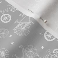 bicycles // grey and white bike bicycles monochrome minimal grey kids nursery baby print