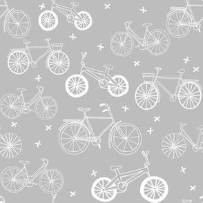 bicycles // grey and white bike bicycles monochrome minimal grey kids nursery baby print