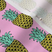 pineapple // tropical summer pineapple fruits food pink girly summer print